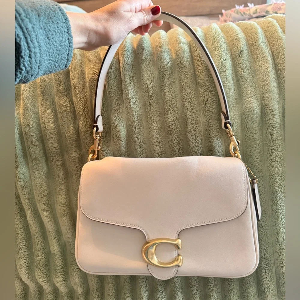 Coach Soft Tabby Leather Shoulder Bag in Chalk - Picture 2 of 7